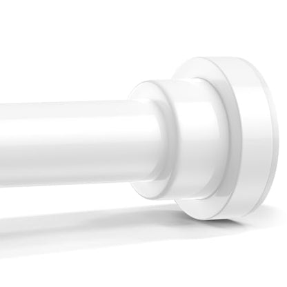 Shower Rod 31-63" White Spring Tension Curtain Rod Adjustable | 7/8" Shower Curtain Rod Carbon Steel Tube, Rust-Proof Non-Slip Tool-Free, Curtain Rods for Windows Bathroom Room Divider - color: White, size: 31"-63"-1P