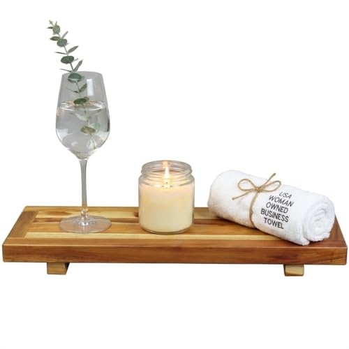 EcoDecors, 29 inch, Bath Tray for Tub, Bath Tub Tray Wood, Bathtub Table, Caddy for Bathtub in Natural Teak - style: 29"- No Handles