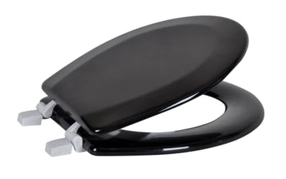 American Dream 17" MDF Toilet Seat – Black Finish, Durable Medium-Density Fiberboard Construction with Easy-Install Hardware and Standard Round Fit - color: Black