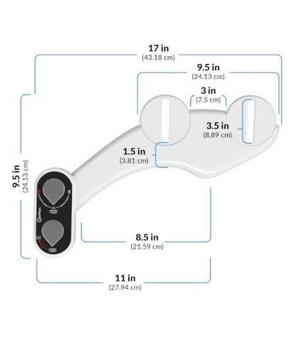 CLEAR REAR Bidet Attachment for Toilet Seat - Non-Electric with Self Cleaning Dual Nozzles, Leak Proof Connectors, Adjustable Water Spray, Rear & Feminine Wash - Hygienic Bathroom Upgrades - color: F. Black/2Pack