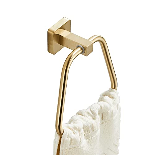 Brushed Light Gold Towel Ring for Bathroom 2 Pack, Kitchen Bath Towel Holder Hangers Wall Mount Heavy Duty Stainless Steel - color: Brushed Light Gold, size: 2 Pack