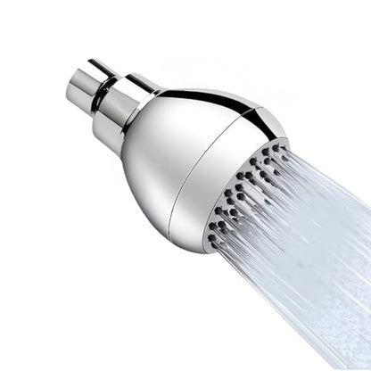 High Pressure Shower Head 3" Chrome - 360° Rotating Self-Cleaning Jets, Water Saving Flow Optimizer, Easy Install & Rustproof ABS, Spa Rainfall Spray for Adults/Elderly
