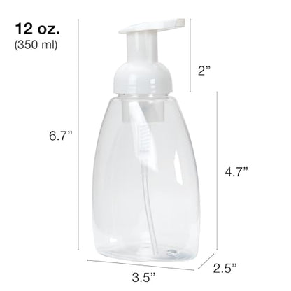 Ginger Lily Farms 2-Pack/12 oz Foaming Soap Dispenser, Plastic | for Hands, Body & Hair, Moisturizing Wash, Salon Wash, Spa Cleanser, Salon & Spa Essentials, Manicure & Pedicure Supplies - style: 12 Oz Clear