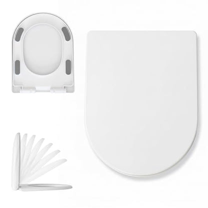 D-Shaped Toilet Seat – Soft-Close, Easy to Install, Easy to Clean | Quick-release design removes the seat in seconds, making deep cleaning around hinges simple and more hygienic - size: QS18”