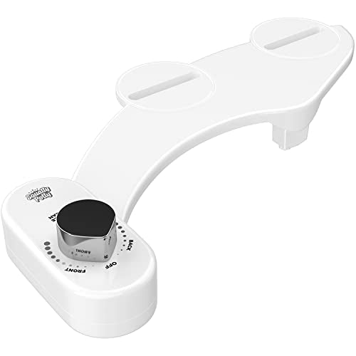 Squatty Potty Refresh-it Dual Stream Fresh Water Toilet Bidet Non Electric | Seat Attachment - Non Electric - with Adjustable water Pressure and Front and back washing Adjustments