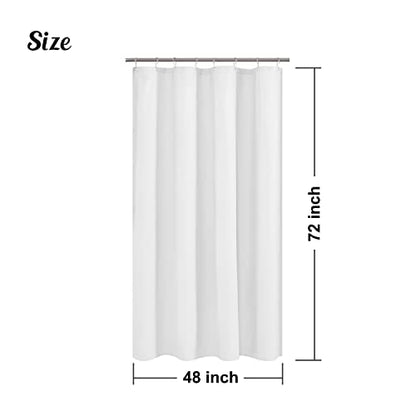 Embossed Microfiber Stall Shower Curtain Liner 48 x 72 inches, Soft Fabric Shower Curtain Washable and Water Repellent,48x72, White - color: White, size: 48"W x 72"L (Pack of 1)