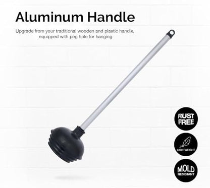 NEIKO 60180A Toilet Plungers, 3 Pack, Patented All-Angle Design, Heavy Duty, Aluminum Handle, Residential, Commercial, and Industrial Building Sanitation Use - size: 3 Pack, style: Plunger