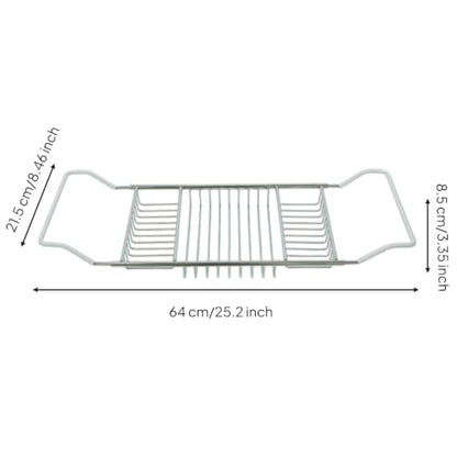 Bathtub Rack Adjustable Bathtub Tray Rust Resistant Bath Tray for Home Spa, Chrome Plated Silicone Handle Stainless Steel Bathroom Rack Without Book Holder - style: Chrome Plated Silicone Handle Stainless Steel Bathroom Rack Without Book Holder