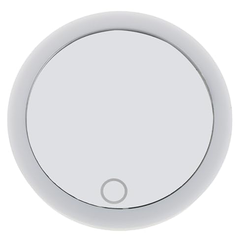 HOMSFOU Lighted Magnifying Makeup Mirror with 3 Rechargeable Suction Cups, 4-inch LED Vanity Mirror 10x Magnification for Travel and Bathroom Use