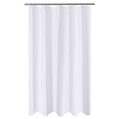 N&Y HOME Fabric Shower Curtain Liner Extra Long Stall Size 54 x 80, White | Hotel Quality, Bottom Magnets, Machine Washable, Water Repellent, 54x80 inches Bathroom Curtain with Grommets - color: White, size: 54"W x 80"L (Pack of 1)