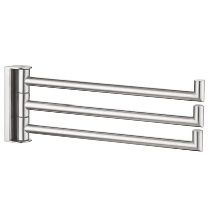Angle Simple Swivel Hand Towel Holder 3 Bars, Brushed Nickel, 9.84" | SUS304 Stainless Steel Bathroom Kitchen Towel Rack Hanger, Fold Flat to the Wall, Screws Mount - color: Brushed Nickel