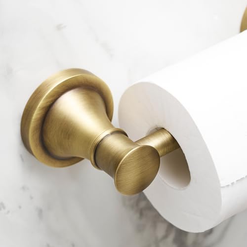 Hoimpro Wall Mounted Rustproof Toilet Tissue Paper Holder Bathroom Accessories Toilet roll Paper Hanger, Antique Brass - color: Antique Brass