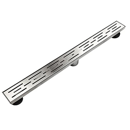 Neodrain 28-Inch Brushed Linear Shower Drain with Brick Pattern Grate | 304 Stainless Steel,Durable Bathroom Floor Drain,Rectangle Linear Drain with Hair Strainer & Adjustable Feet,CUPC certified - color: Stainless, size: 28 In