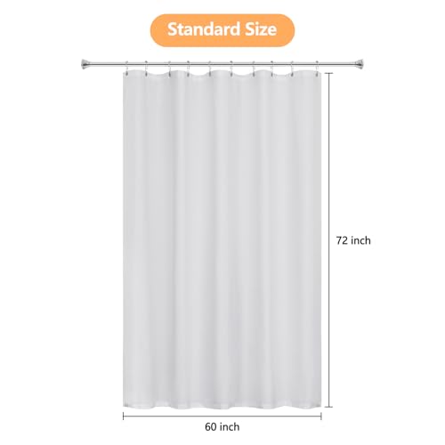 Seenus Waterproof Soft Microfiber Shower Curtain TPU Backed Lightweight, Washable Fabric Shower Curtain Liner with 2 Big Magnets, 60 x 72 Inch Hotel Quality 2 in 1 White Cloth Bathroom Shower Curtain - color: White, size: 60"W x 72"L (Pack of 1)