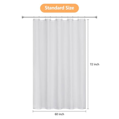 Seenus Waterproof Soft Microfiber Shower Curtain TPU Backed Lightweight, Washable Fabric Shower Curtain Liner with 2 Big Magnets, 60 x 72 Inch Hotel Quality 2 in 1 White Cloth Bathroom Shower Curtain - color: White, size: 60"W x 72"L (Pack of 1)