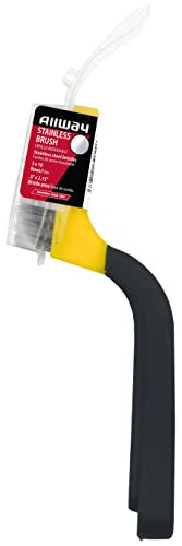 ALLWAY SB1 Soft-Grip Narrow Stainless Steel Stripper Brush | Soft-Grip Handle, Solvent-Proof Bristles - style: Narrow Stainless Steel Stripper Brush
