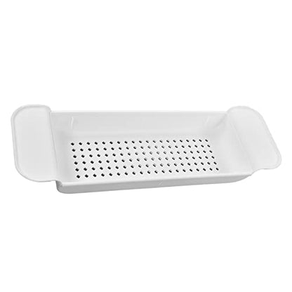 VBESTLIFE Expandable Bathtub Caddy Tray, Water Proof Bath Tub Rack with Nonslip Ends, Adjustable Organizer for Book Tablet Wine Glass, Sturdy PP Shelf for Reading, Spa Women Men (White) - color: White