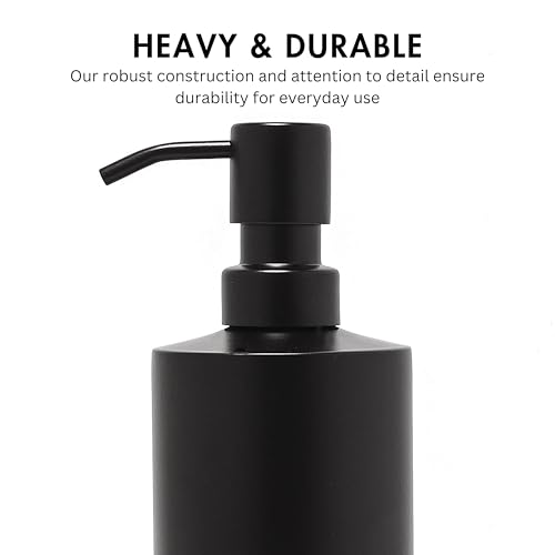 Black Round Stainless Steel Soap Dispenser, 15 oz - color: Black