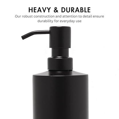 Black Round Stainless Steel Soap Dispenser, 15 oz - color: Black