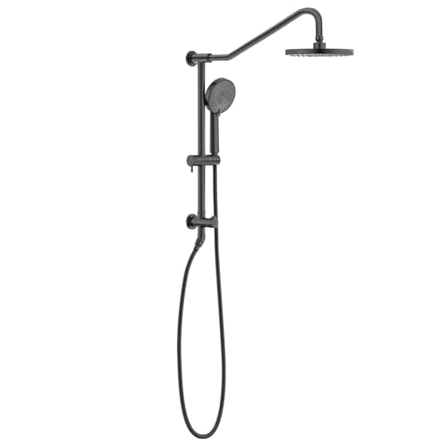 Lava Odoro 5-Function Retrofit Shower System with Rain Showerhead and Handheld Spray Matte Black, 8'' Rain Shower Faucet, 2.5 GPM, SF101-MB
