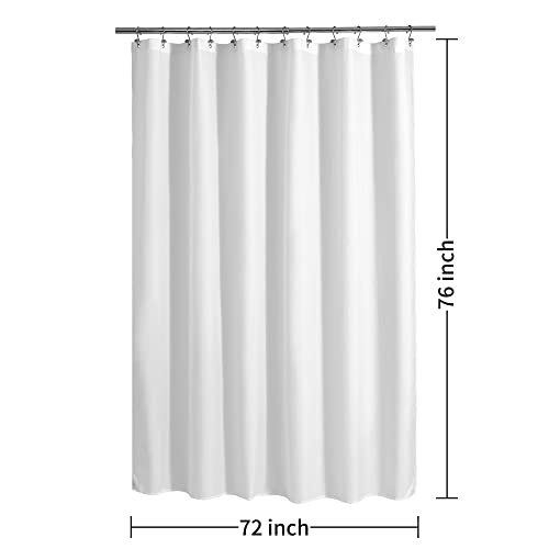 ALYVIA SPRING 72x76 Long Waterproof Fabric Shower Curtain or Liner White | 2 Magnets, Soft Cloth & Hotel Quality, Machine Washable, Light-Weight, Long Size - color: White, size: 72"W x 76"L (Pack of 1)