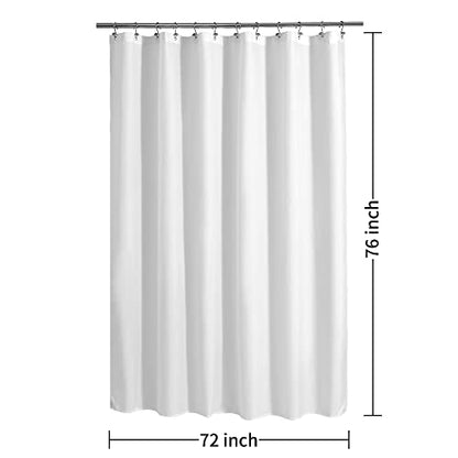 ALYVIA SPRING 72x76 Long Waterproof Fabric Shower Curtain or Liner White | 2 Magnets, Soft Cloth & Hotel Quality, Machine Washable, Light-Weight, Long Size - color: White, size: 72"W x 76"L (Pack of 1)