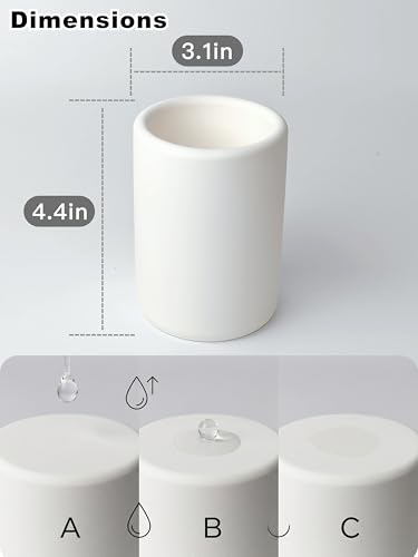 Nature Diatomite Toothbrush Holders for Bathrooms,Drying Stone Electric Toothbrush Holder, Toothpaste Holder, Water-Absorbent, Hand Made, Toothbrush Organizer for Bathroom Countertop, White - size: Single