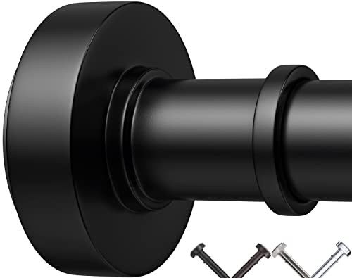 Black Tension Shower Curtain Rod – Adjustable 18-39 Inches, Fits 20-38 Inch Spaces, No Drill Rust Resistant Spring Rod for Bathroom, Kitchen, Bedroom, Balcony - color: Black, size: 18-39 inch without hooks