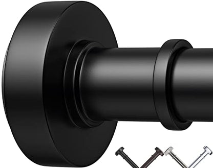 Black Tension Shower Curtain Rod – Adjustable 18-89 Inches, Fits 20-88 Inch Spaces, No Drill Rust Resistant Spring Rod for Bathroom, Kitchen, Bedroom, Balcony - color: Black, size: 18-89 inch without hooks