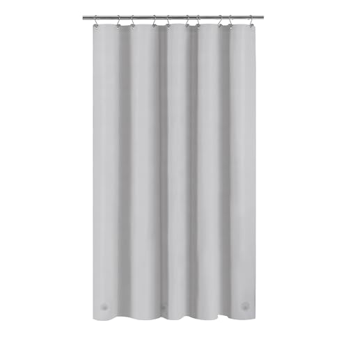 Barossa Design 54W x 78H Stall Shower Curtain Liner Silver Gray | Waterproof PEVA, 3 Bottom Magnets, Metal Grommets, Lightweight Plastic Shower Liner 54x78 Inches for Bathroom Stall - color: Gray Silver, size: 54"W x 78"L (Pack of 1)