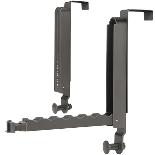 Majewel Over The Door Hooks Hanger 2 Pack, Adjustable Foldable Drying Rack for Laundry, Towels, Bags, Bathroom, Black