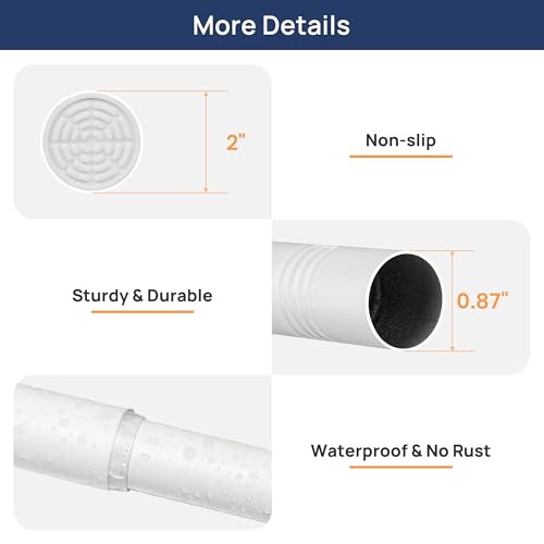 ENJOYBASICS 2 Pack Tension Curtain Rod, 32-54" Adjustable, Stable, White | Secure Hold with Strong Spring & Non-Slip Ends, No-Drill, No Tools, Sag-Resistant, Waterproof, Fits Windows, Showers & Closet - color: White, size: 32-54"