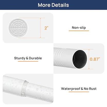 ENJOYBASICS 2 Pack Tension Curtain Rod, 32-54" Adjustable, Stable, White | Secure Hold with Strong Spring & Non-Slip Ends, No-Drill, No Tools, Sag-Resistant, Waterproof, Fits Windows, Showers & Closet - color: White, size: 32-54"