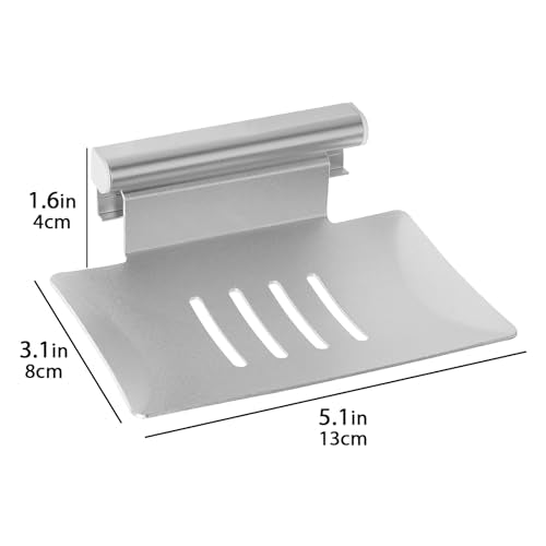 Detachable Soap Dish for Shower, 4 Slot Self-Adhesive Soap Holder for Bathroom, Wall Mounted Shower Soap Holder, Stainless Steel Soap Tray Black - color: Silver Detachable 1pack