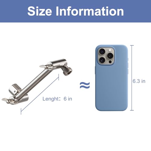 OFFO Shower Head Extension Arm, 6 in Shower Extension Arm with Locking Nut, Adjustable Shower Extender, G1/2 Connector for Fixed Shower Head & Handheld Showerhead, Brushed Nickel - color: Brushed Nickel, style: 6 in