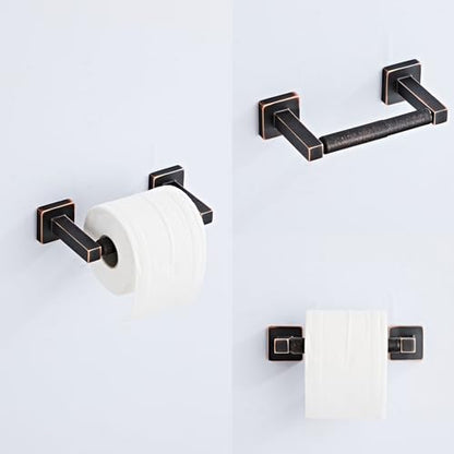 Bathroom Hardware Set 4 Pieces,Oil Rubbed Bronze Bathroom Accessories Set Stainless Steel Wall Mounted, Hand Towel Bar, Towel Ring, Robe Towel Hooks,Toilet Paper Holder,Towel Bar Set, 23.6 Inch - color: Oil Rubbed Bronze, size: 23.6Inch