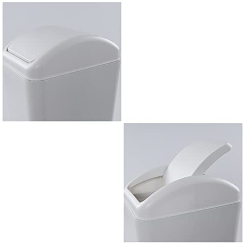 14 L / 3.3 Gallon Swing Trash Can, Slim Trash Bin, Light Grey | For Narrow Space at Home