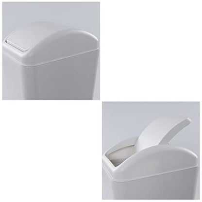 14 L / 3.3 Gallon Swing Trash Can, Slim Trash Bin, Light Grey | For Narrow Space at Home
