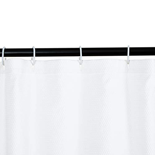 Amazon Basics Lightweight Super Soft Easy Care Microfiber Waffle Texture Shower Curtain , 72" x 72", White - color: White, size: 72"W x 72"L (Pack of 1), style: Waffle Texture