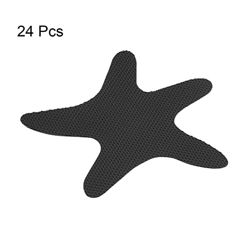 HARFINGTON 24pcs Non Slip Bathtub Stickers Bath Shower Floor 3.86" Anti-Slip Sticker Tape Starfish Style Decals for Bathroom Kitchen Bathtub Treads Stairs, Black - color: Black