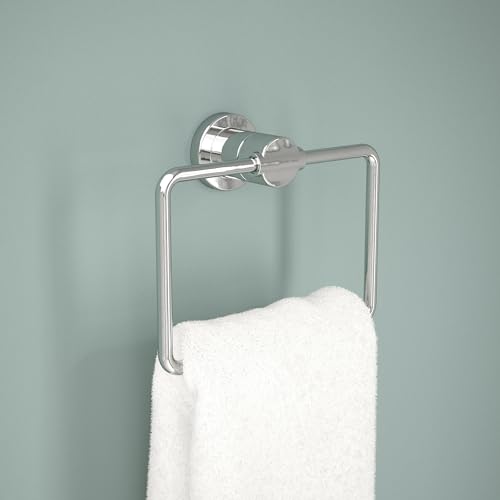 Delta Nicoli (1-Pack) Hand Towel Holder Polished Chrome Towel Racks for Bathroom Wall Square Towel Ring Holder for Bath Towel Hanger for Kitchen, Bathroom Accessories NIC46-PC
