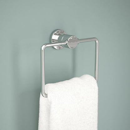 Delta Nicoli (1-Pack) Hand Towel Holder Polished Chrome Towel Racks for Bathroom Wall Square Towel Ring Holder for Bath Towel Hanger for Kitchen, Bathroom Accessories NIC46-PC