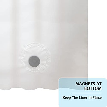 Shower Curtain Liner Frosted 72x74 No Hooks Heavy Duty for Bathroom | PEVA Plastic Vinyl Waterproof Heavy Duty Bathroom Curtain Hook Free Shower Liner with bottom Magents - color: Frosted, size: 72"W x 74"L (Pack of 1)