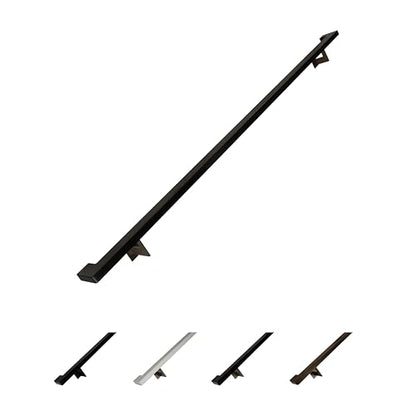 Urban Contemporary Aluminum Complete Handrail Grab Bar Set, Brackets Included, Powder Coated Finish (Bronze/Black, 4 Foot Handrail) - color: Bronze / Black, size: 4 Foot Handrail