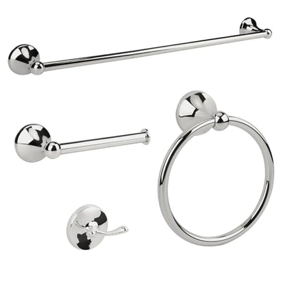 4 Piece Antique Bathroom Hardware Accessories Set Chrome,Towel bar Set 24 Inch Towel Bar Set,Towel Rack Set,Bathroom Towel Holder Set - color: Chrome