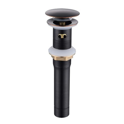 Oil-Rubbed Bronze Bathroom Sink Drain with Overflow - Pop Up Drain Assembly Kit, Brass/Stainless Steel with Detachable Strainer Basket - color: Oil-rubbed Bronze, size: with overflow