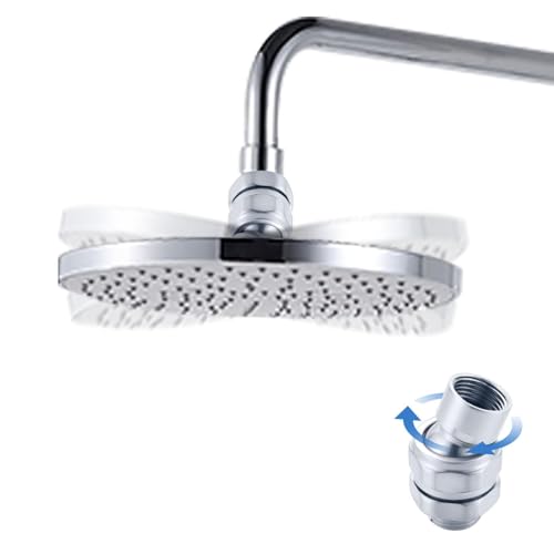 Shower Head Swivel Ball Adapter, Solid Brass Adjustable Shower Arm Connector, Polished Chrome Finish (Silver) - color: Silver