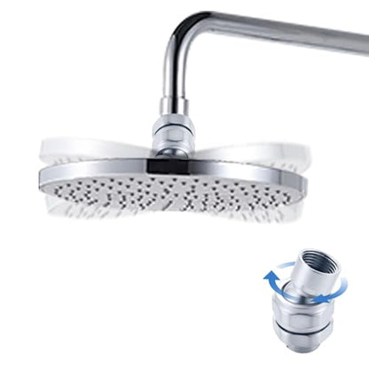 Shower Head Swivel Ball Adapter, Solid Brass Adjustable Shower Arm Connector, Polished Chrome Finish (Silver) - color: Silver