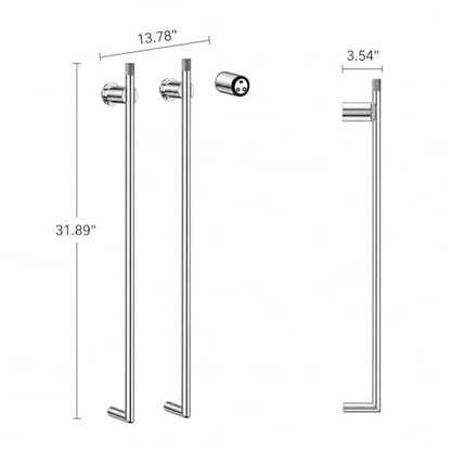 Bathroom Heated Towel Rack, Chrome Towel Warmer,2Bars,110V | Smart Touch Control, Wall Mounted, Concealed Hardwired, Stainless Steel, Dry Towels in Modern Bathrooms, Space-Saving Design - color: Chrome-2 Bars