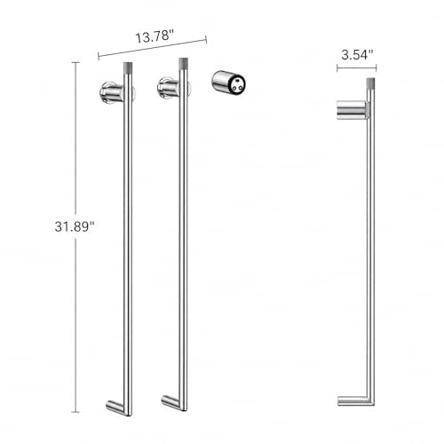 Bathroom Heated Towel Rack, Chrome Towel Warmer,2Bars,110V | Smart Touch Control, Wall Mounted, Concealed Hardwired, Stainless Steel, Dry Towels in Modern Bathrooms, Space-Saving Design - color: Chrome-2 Bars